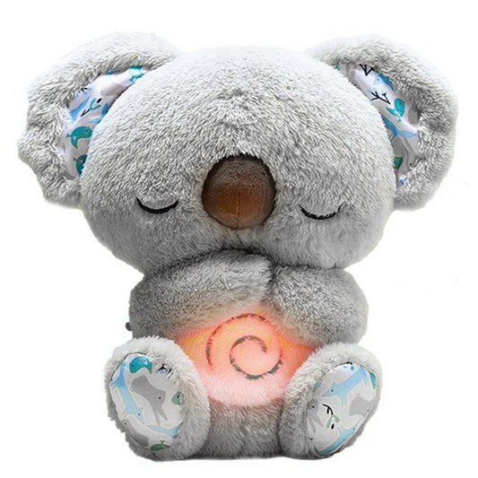 Kawaii Koala Soothing Musical Plush Toy Baby Sleeping Companion Sound and Light Doll Breathing Motion Koala Bear Toys Gifts